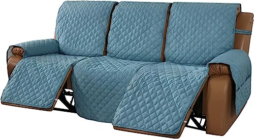Housse de fauteuil inclinable réversible imperméable à poches pour grand canapé - 2