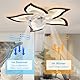 LED Leise Deckenventilator Mit Beleuchtung 50W Deckenlampe Mit Ventilator Mit Fernbedienung /APP Dimmbare Lampe Mit Ventilator 5 Lichter Blumenform Acryl Lampenschirm Wohnzimmer Schlafzimmer Schwarz