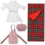 Sleeping Bag Christmas Accessory for Elf Doll, Including Christmas Doll Sleeping Bag, Bathrobe,...