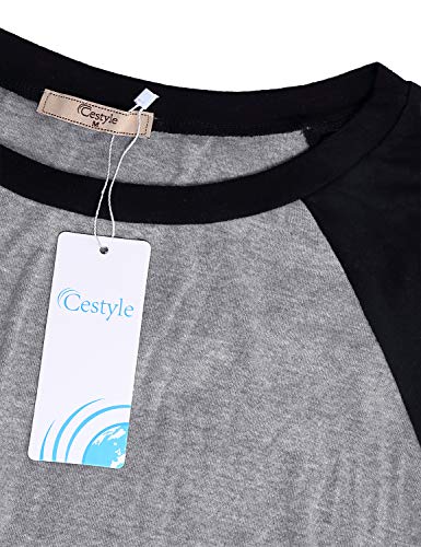 Cestyle Tunic Sweaters For Women, Womens Activewear Girls Long Sleeve Crew Neck Color Block Loose Fit Casual Pullover Sweatshirts Knit Tee Blouse Shirt Tops Black Medium #TOP2