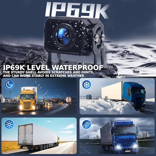 Image of PARKVISION 10.36 inch 4-Channel 1080p Dash Cam for Semi Truck | Carplay & Android Auto,24H Parking Monitoring,Night Vision,Wired Backup Camera,360view,for Ruck /Trailer /Rv
