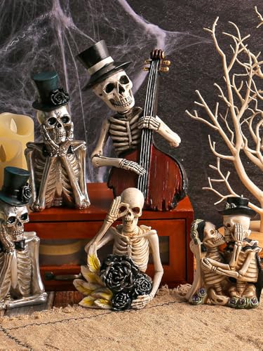 Estatua de Calaveras Novios Halloween para Decoración miniatura 6