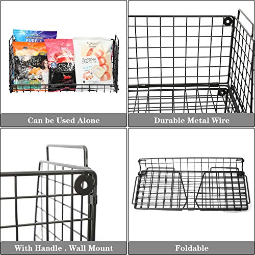 X-Cosrack Stackable Pantry Baskets Household Food Storage Organizer With Handles 3 Pack-15.7 Wide, Foldable Snack Rack Stand With Open Front Stacking Farmhouse Bins For Countertop Cabinets Kitchen #TOP5