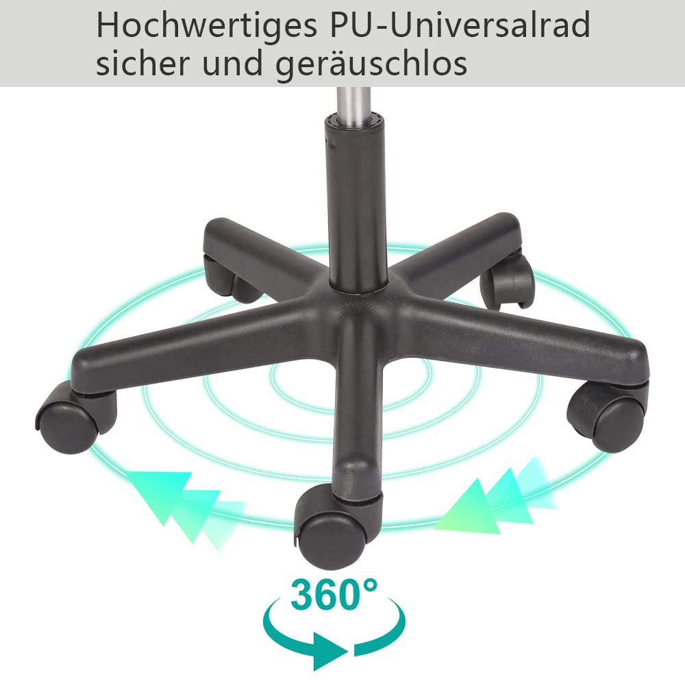 Mingone Sattelhocker Ergonomischer Bürohocker 360° Drehbarer Hocker Arbeitshocker Sattelstuhl Höhenverstellbarer Friseurhocker mit Rollen Grau