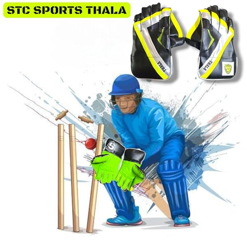 Image of PVC Rubber Cricket Wicket Keeping Gloves, Boys & Youth-Thala-Champion (Colour May Vary) Assorted