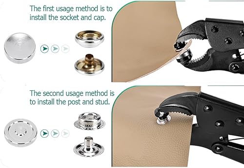 Miniatura 3 de Kit de cierres a presión de alta resistencia, alicates a presión para broches de metal, kit de herramientas a presión de lona, herramientas a