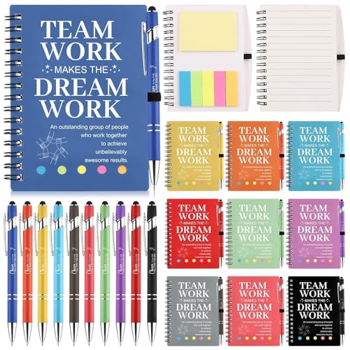 10 Sets Employee Appreciation Gifts Bulk Inspirational Spiral Notebooks with Sticky Notes Motivational Pens Thank You Gifts for Colleagues Mini Notepads Ballpoint Pen Gift Set for Team Coworker Staff