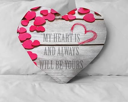 DreamVio Love Heart Shaped Velvet Cushion/Plush/Pillow for Gifting on Birthdays,Anniversaries, Valentine Day Color - Multi (Size- 15x17 inch) Shape 9