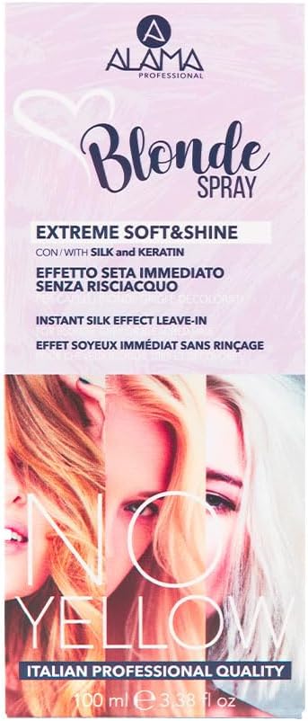 Alama Professional No Yellow Extreme Soft & Shine Leave-in Spray for Blonde, Grey and Bleached Hair 100ml
