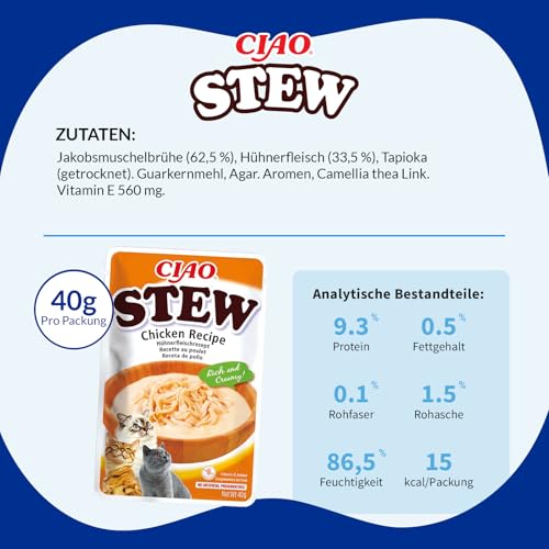 INABA Ciao Stew, Katzenfutter Nass mit Huhnerfleisch, 40g – Ansicht 6