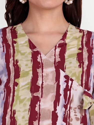 Image of FNOCKS Stylish Wrap Tie Side Top - Trendy and Comfortable | Women's Tops