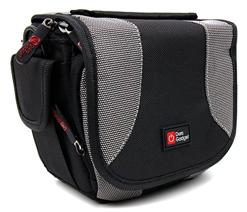 DURAGADGET Durable Pouch with Shoulder Strap - Compatible with Samsung WB1100F | WB2200F | HMX-F90 | Sony Handycam CX190 | Sony Handycam PJ200 Full HD Camcorder - Black | Sony HandyCam XR260