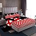 Homewish Bowknot Sheet Set Full,White Dots Bedding Set for Kids Teens Girls Boys,Romantic Princess Style Red and Black Bed Sheet Set 4pcs with Deep Pocket Fitted Sheet + Flat Sheet + 2 Pillowcases