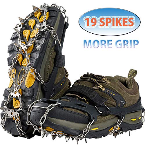 Lamsion Ice Cleats Crampons Traction Snow Grips for Shoes Boots Women Men Anti