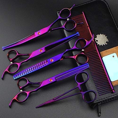 Ciseaux de toilettage pour chiens Ciseaux de toilettage pour animaux de compagnie Ciseaux pour chiens Ciseaux de toilettage pour animaux de compagnie Ciseaux incurvés de coupe de cheveux Outils prof