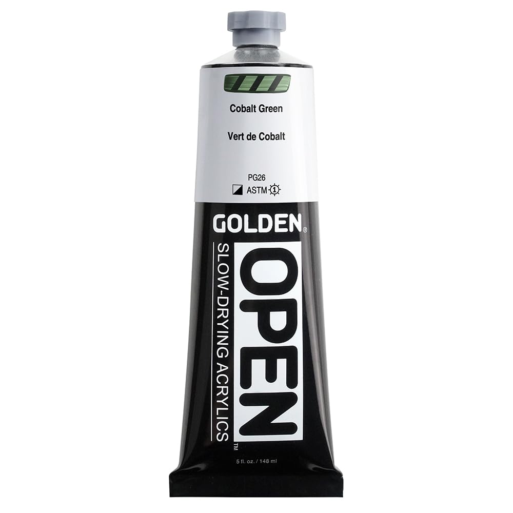 GOLDEN OPEN Slow-Drying Acrylics, Cobalt Green, 5 fl. oz. Tube Cobalt Green 5 Fl Oz (Pack of 1)