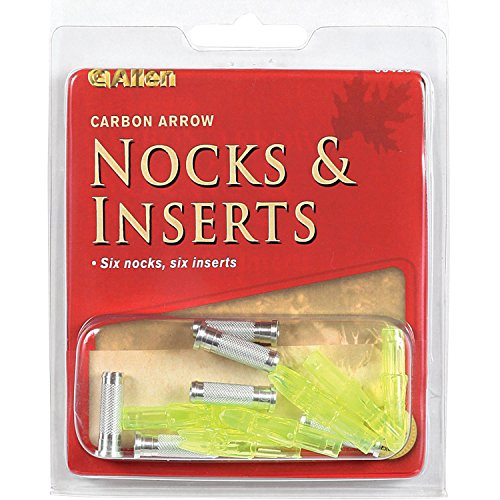Allen 68422A Archery Carbon Arrow Nocks and Inserts Pack (6-Nocks 6-Inserts)