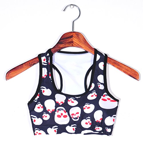 Image of Sister Amy Women's Aerobics Gym Dance Yoga Vest Printed Sports Bra Top Vest