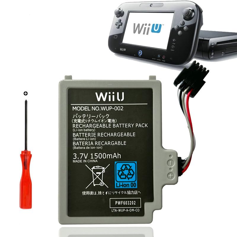 (1500 mAh) WUP-012 WUP-002 Gamepad Battery Replacement for Nintendo Wii U Gamepad WiiU PAD Series WUP-012 WUP-010 WUP-003 ARR-002