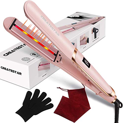 Infrared Flat Iron Hair Straightener 1 Inch Professional Ceramic Tourmaline Flat Iron