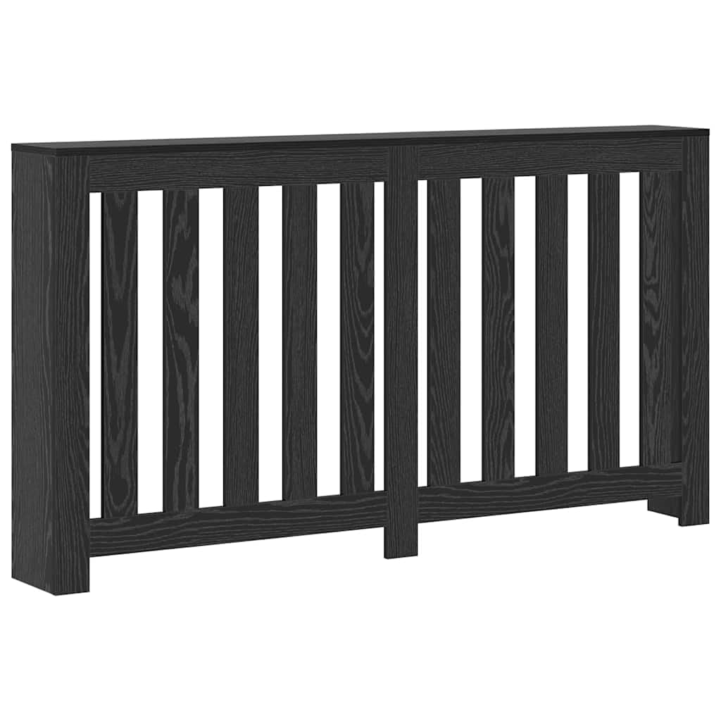 vidaXL Radiator Cover Black Oak 149 x 20 x 82 cm Engineered Wood