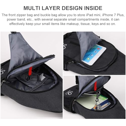 Image of GUSTAVE Sling Bag for Men Stylish Crossbody Bag for Men - Lightweight, Durable Design, Perfect for Travel, Outdoor Activities, Daily Commute, Adjustable Strap, Sleek Black Finish, Compact & Spacious