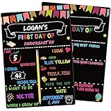 First & Last Day of School Board 14 x 10 Inch Double Sided First Day of School Sign for Kids Girls Boys Reusable Wooden Back to School Sign Photo Prop 1st Day Chalkboard Sign of K12（2 Pieces)