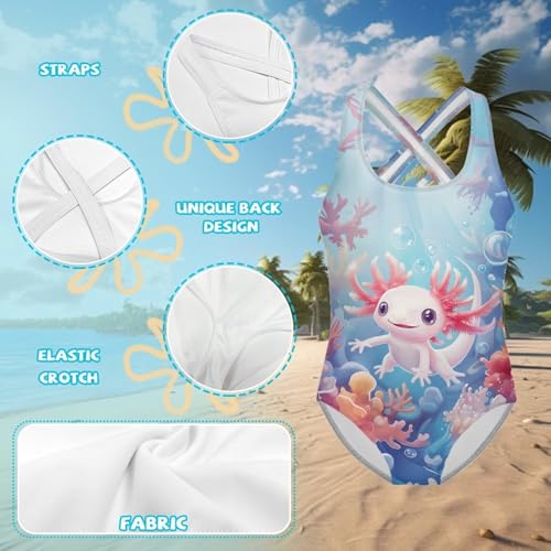 Image of Girls One Piece Swimsuits Size 5-14 Kawaii Gymnastics Leotard for Beach Vacations