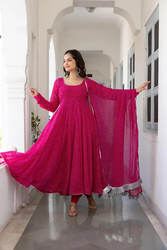 Image of Women's Georgette Anarkali Gown with Dupatta Set | Festive | Traditional | Wedding 190 Aarohi