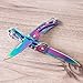 WWZJ 2 Pack Pocket Knife (Multicolored Titanium) with Key Ring Easy To Everyday Carry, Folding Knife Self-Defense