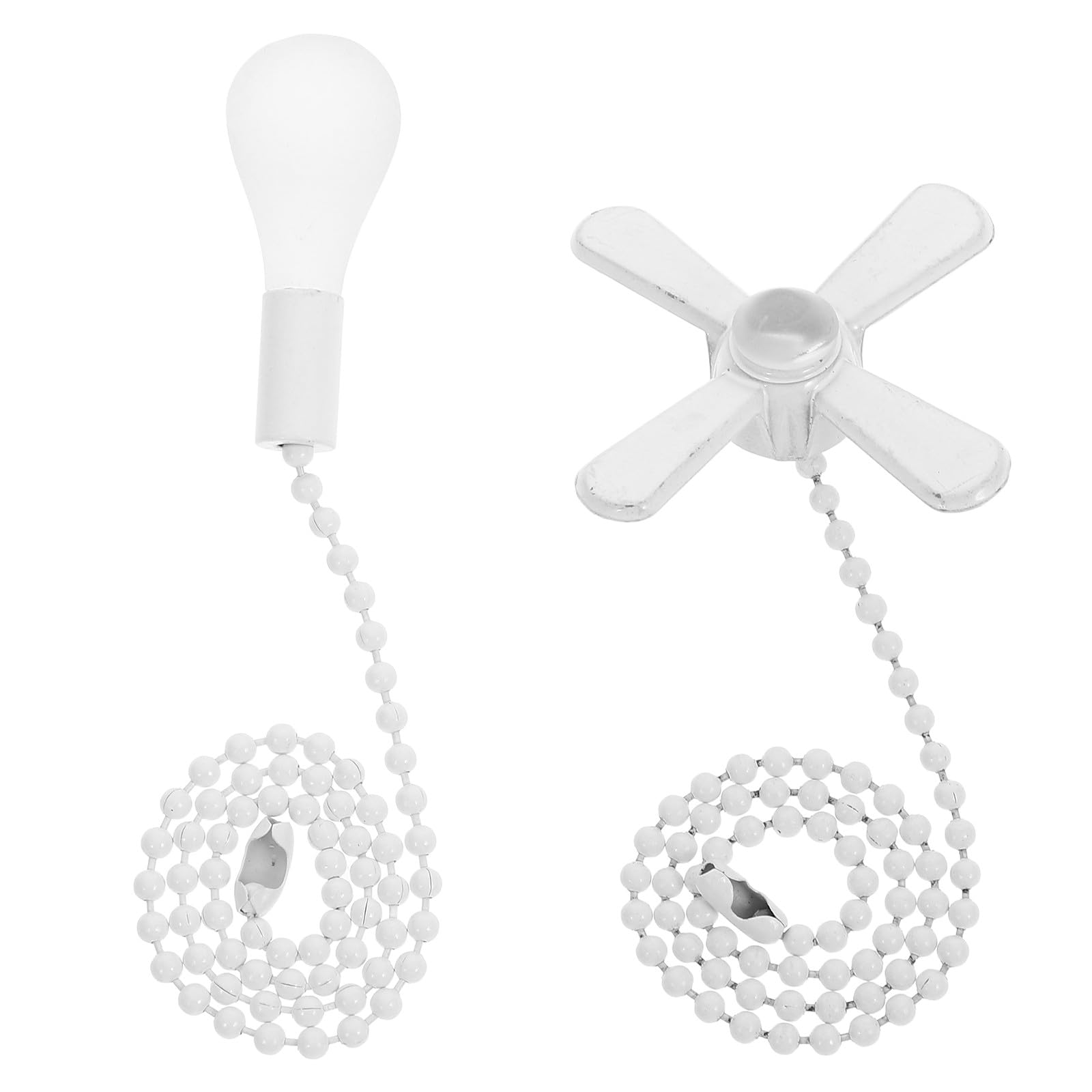 2piezas Cadena de Tirón para Ventilador de Techo y Lámpara Accesorio Decorativo Metálico Blanco de Extensor Funcional para Iluminación y Ventilación