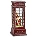 RAZ Imports Christmas Snow Globe/Water Globe — Elves in Lighted Phone Booth — 4.2" x 4.2" x 9.7"