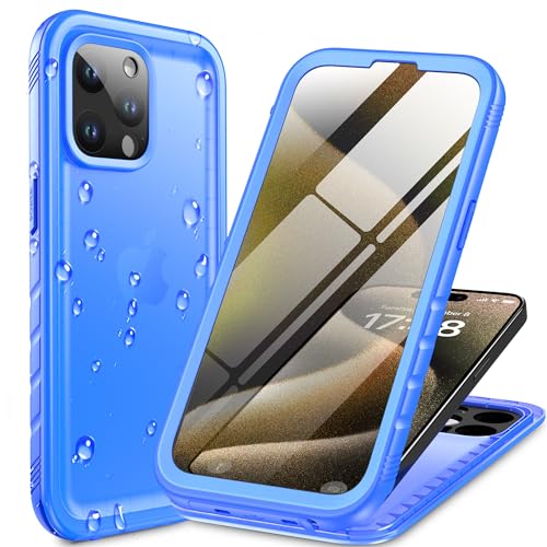 Cozycase for iPhone 15 Pro Max Blue Case Waterproof