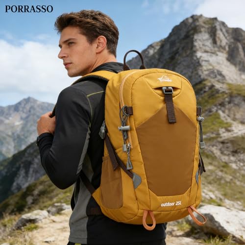 Mochila de senderismo 25L impermeable y ligera amarilla miniatura 2