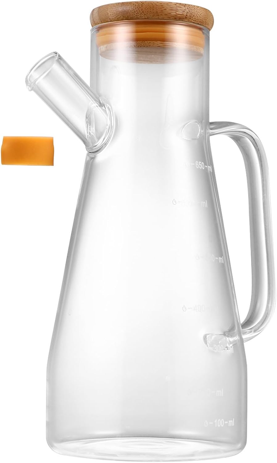 Gatuida 650ml Glass Oil Dispenser for Kitchen Use Leak-proof Oil Bottle with Heat-resistant Glass Material Suitable for Vinegar