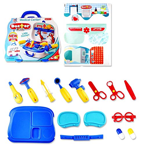 Image of Magicwand Pretend Play Carry Along Doctor Play Set for Kids 【No Stethoscope】【14 Pcs & 7 Stickers】【Made in India】