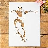 TIAMECH A4 Reusable Skateboarding Sports Stencil for Painting - Soaring Passionate Layering Template, DIY Wall Art, Wood Furniture, Scrapbook & Crafts (8.3x11.7inch)
