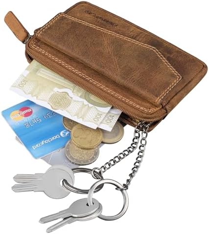 STILORD 'Cruz' Vintage Lederen Sleuteletui met RFID Kaartsleuven Echt Leer Sleuteltasje Portemonnee voor Autosleutels en Creditcards, Kleur:salerno - bruin