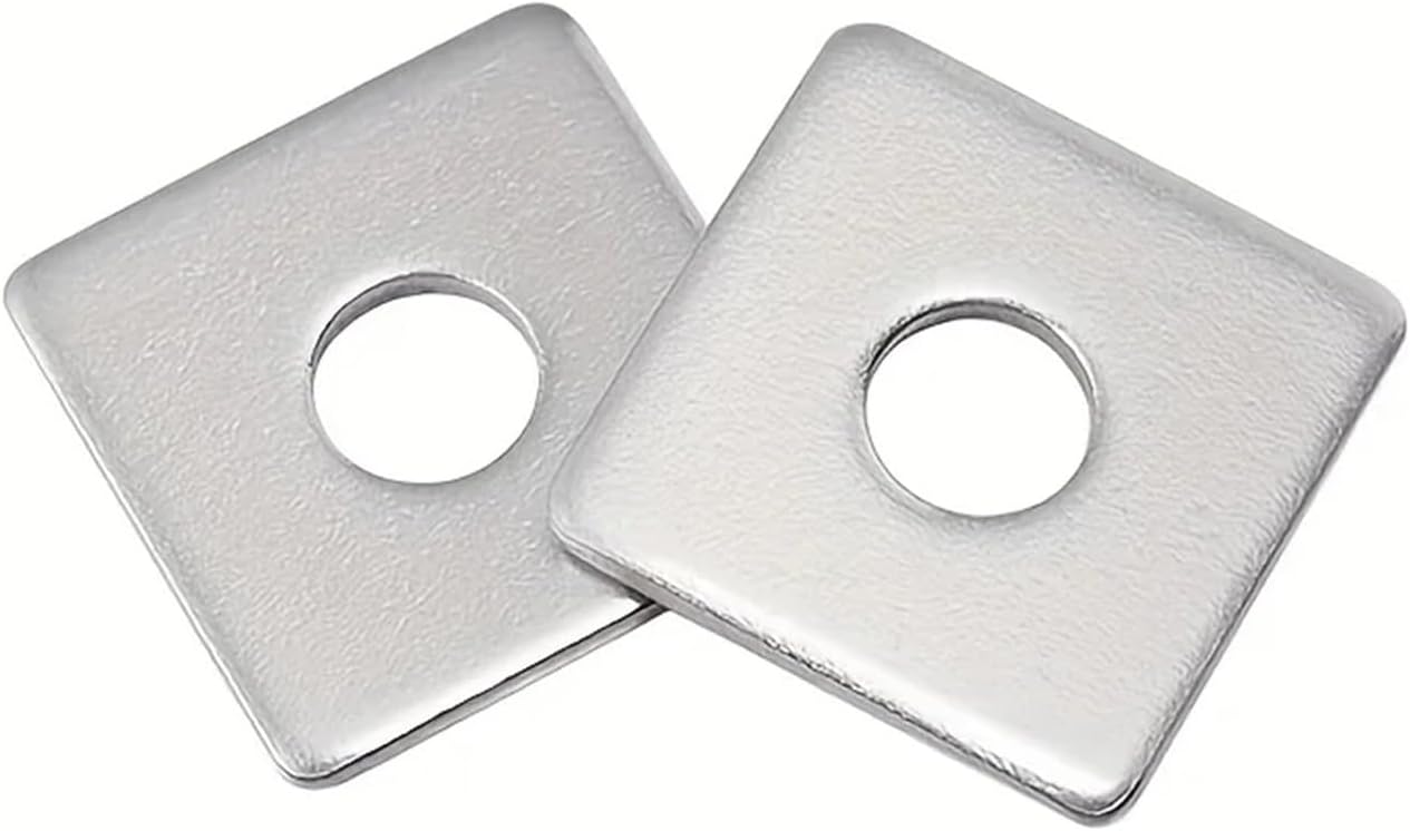 50 Pcs M6 Square Washers, 304 Stainless Steel Extra Thick Flat for Nuts & Bolts, Heavy Duty for Thin Sheet Metal Hardware Accessories