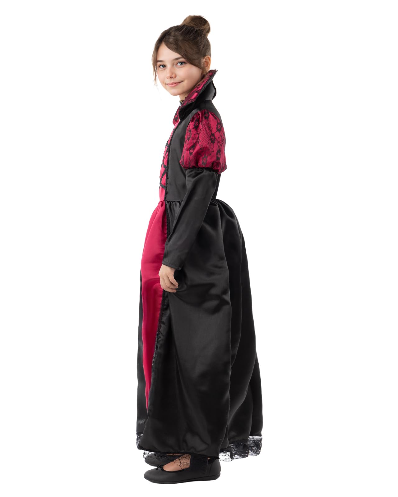 Disfraz De Vampiresa Para Niña Funidelia - Vestido Con Cuello Y Gargantilla, Talla 3-4 Años, 100% Poliéster, Ideal Para Halloween Y Carnaval