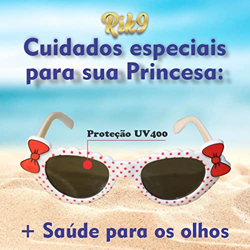 Óculos de Sol Infantil Branco Menina Proteção UV400 (05)