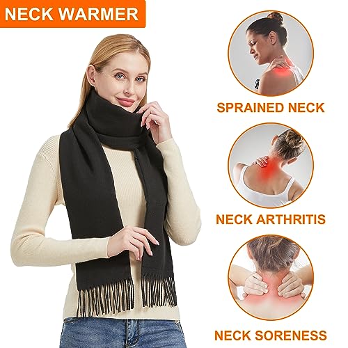 vapesoon Modischer und warmer Unisex-Heizschal mit 6000mAh Batterie - Ideal zum Spazierengehen, Campen, Arbeiten, Thanksgiving, Weihnachten und mehr (Schwarz)