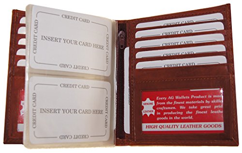 Ag Wallets Mens Leather European Bifold Wallet Slim Hipster 2 Id's (Burgundy) #TOP2