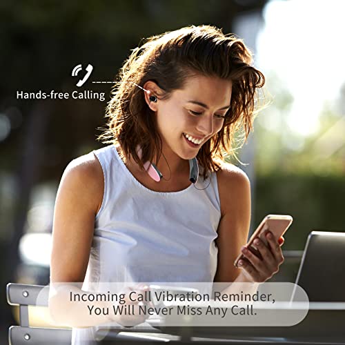 Image of Foldable Bluetooth Headphones, Wireless Neckband with Retractable Earbuds, Stereo Noise Cancelling Headphones with Carrying Case for Sports and Exercise (Gold)