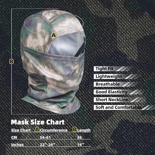 Image of Camo Balaclava Face Mask for Man and Women-Hunting，Skiing，Motorcycle Windproof，UV Protection&Military Training