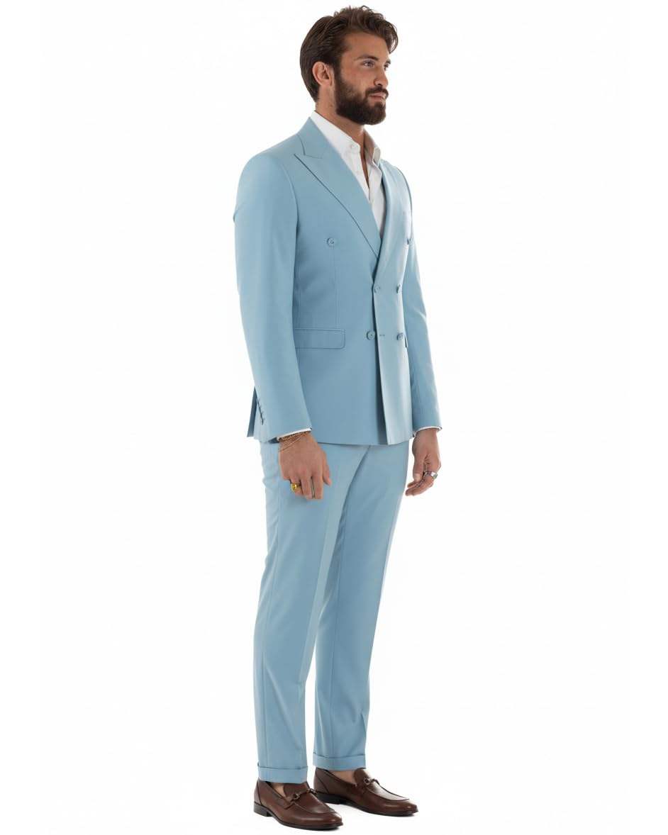 Abito Uomo Monopetto Vestito Completo Giacca Pantaloni Elegante Vari Colori
