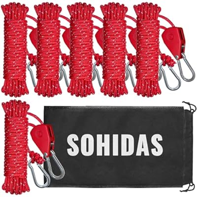 SOHIDAS Camping Rope Reflective Tent Rope Guyli...