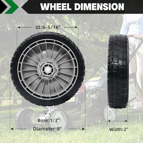 CheeMuii HRR216 Lawn Mower Wheel Dimensions
