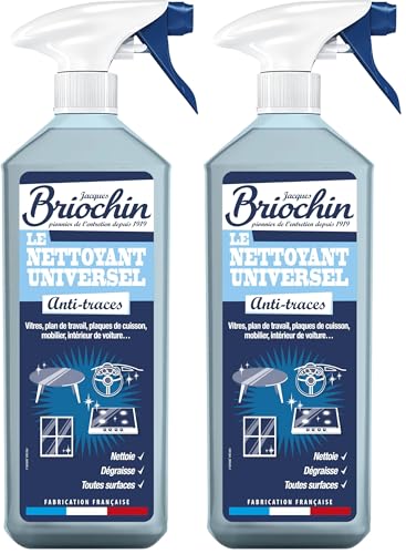 JACQUES BRIOCHIN – Limpiador universal antihuellas – Limpia, desengrasa – todas las superficies incluso frágiles – Sin enjuague, fabricación francesa – 750 ml (Paquete de 2)