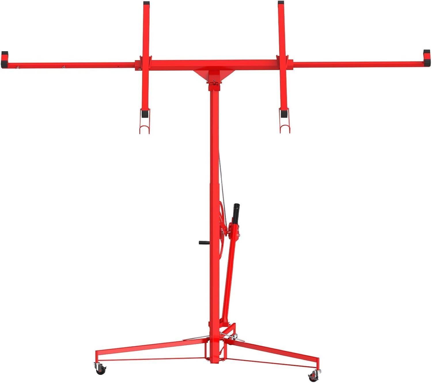 16 ft Drywall Lift, Sheetrock Lift Drywall Lift, 150 LBS Capacity Drywall Lift Panel Hoist with 360° Adjustable Telescopic Arm & 3 Lockable Wheels, Red